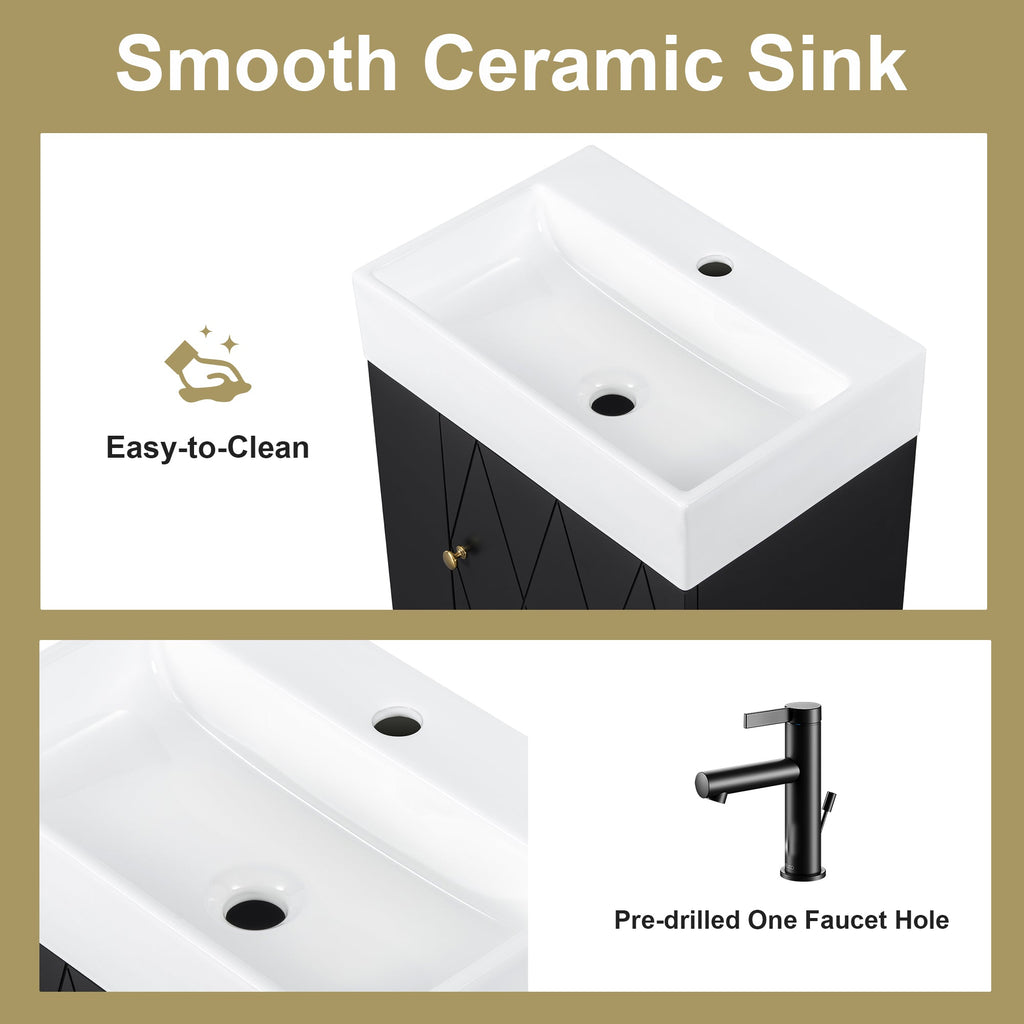 20 Inch Bathroom Vanity With Ceramic Sink