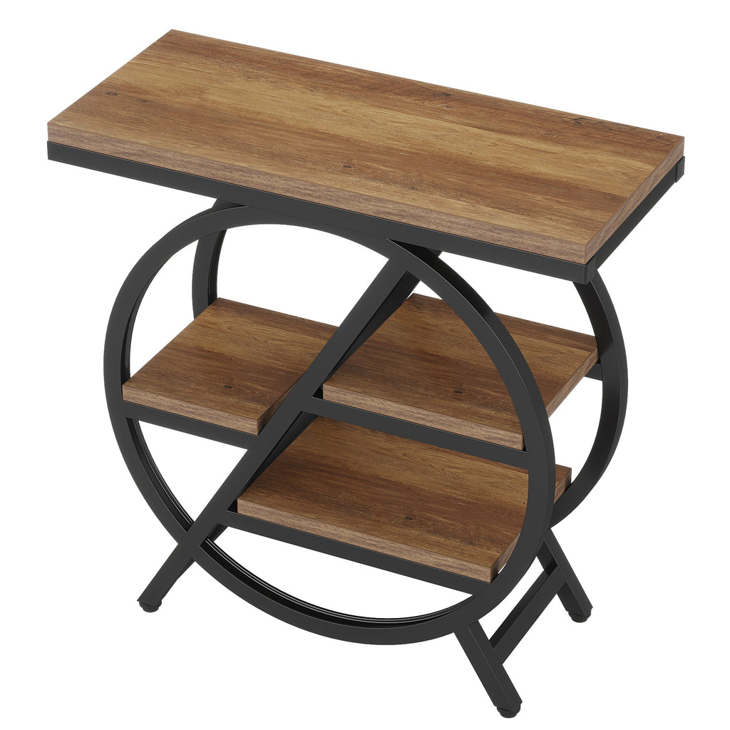End Table Set of 2 with 3 Storage Shelves