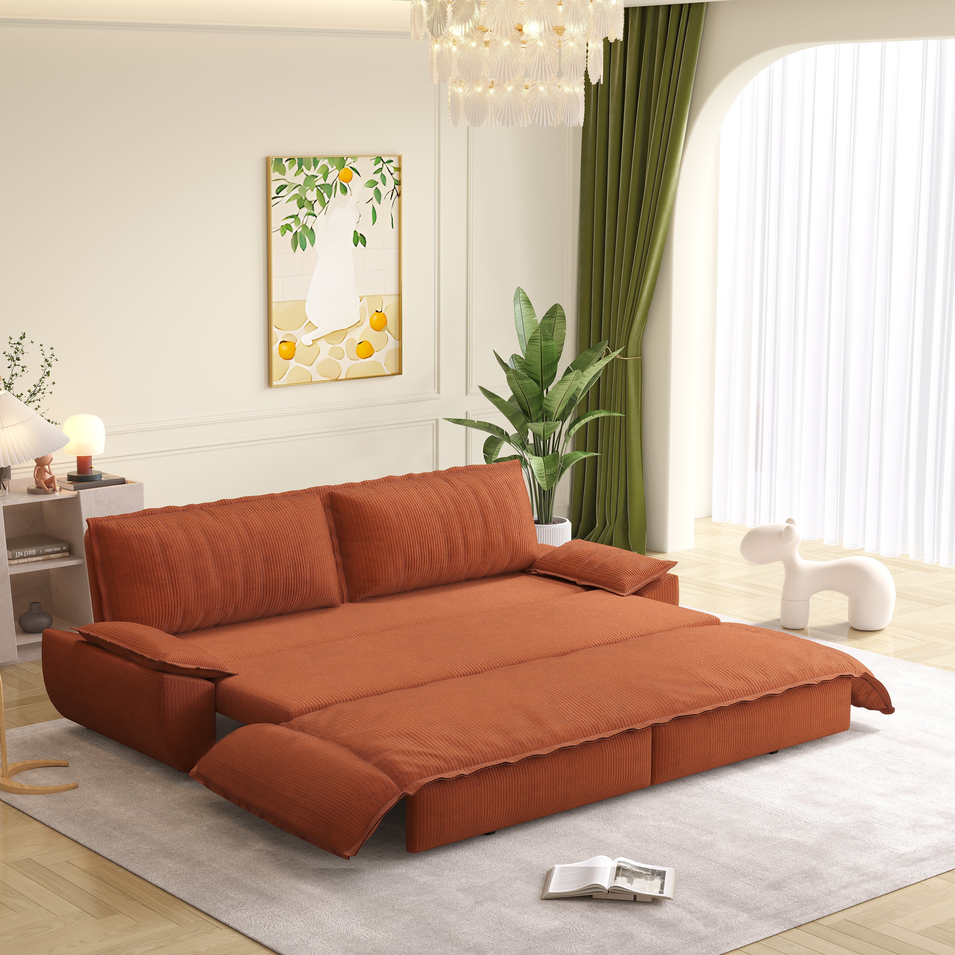 73.2" Queen Pull Out Sofa Bed