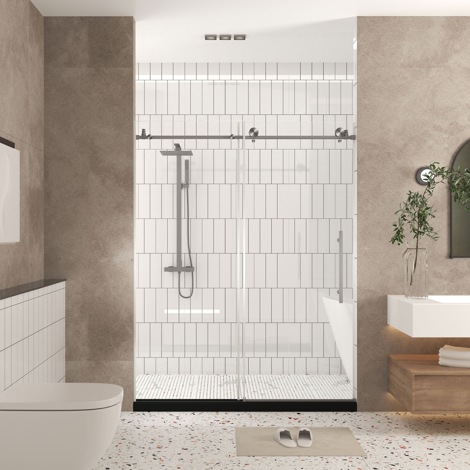 Frameless Shower Door 56-60"W x 76"H
