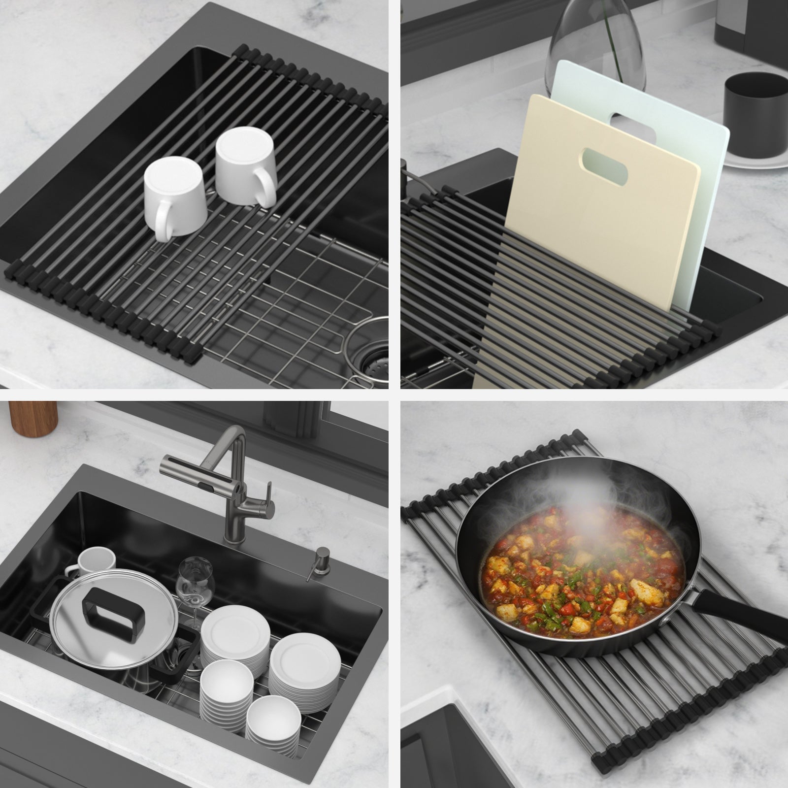 33" Drop-In Gunmetal Kitchen Sink