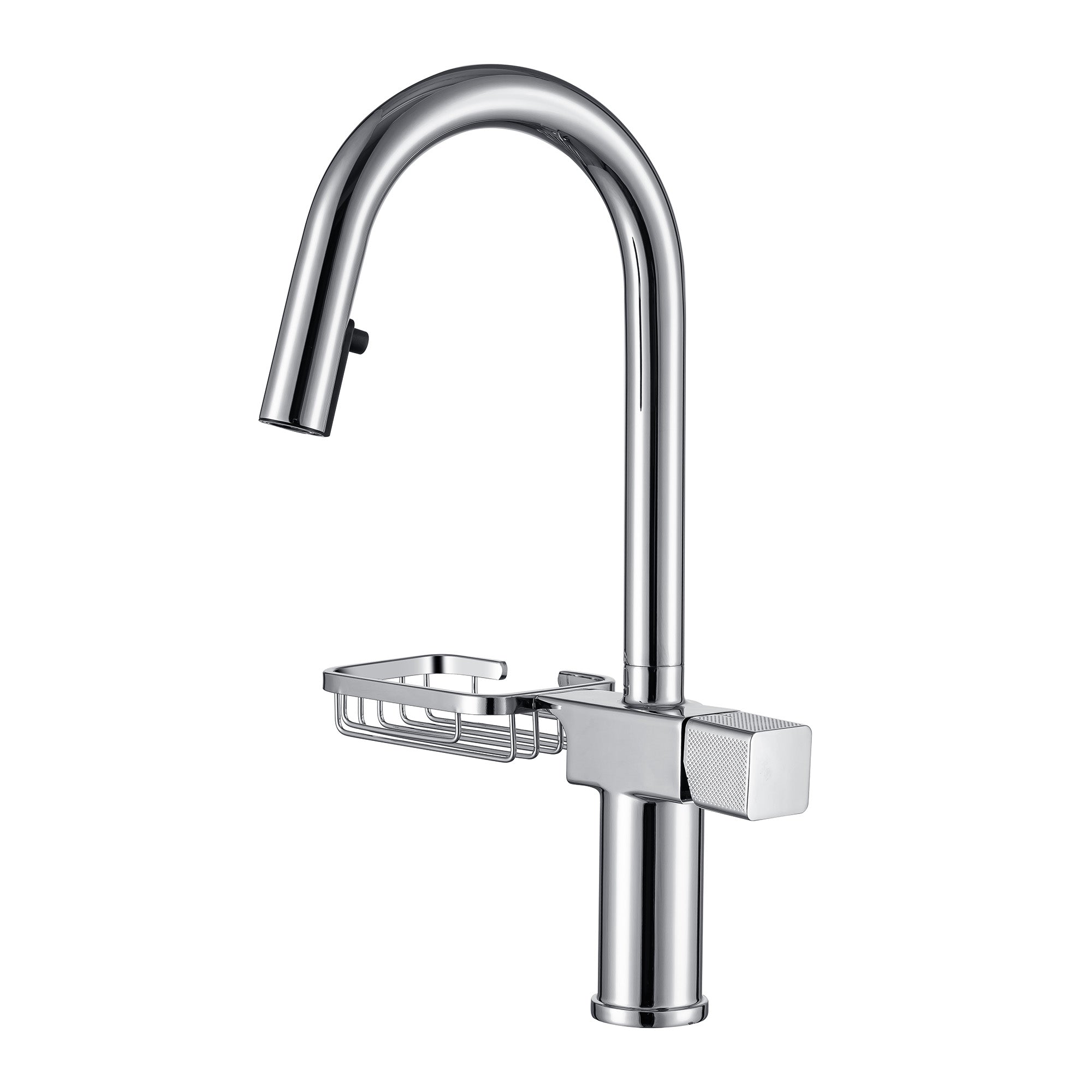 High Arc Pull-Down Kitchen Faucet - Single Hole Stainless Steel