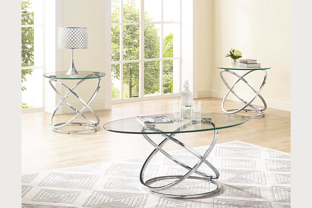 Modern Metal Cocktail Table Set