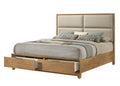 1pc Queen Storage Platform Bed with Upholstered Ultra-plush Headboard