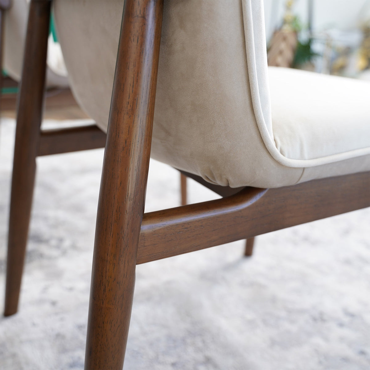 Monza Beige Velvet Dining Chair Set