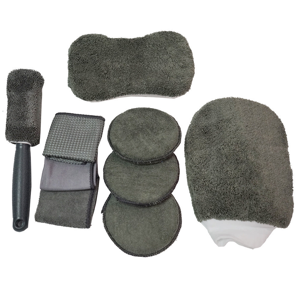 Home Beauty Car Wash Glove Towel Cloth And Waxing Sponge Set