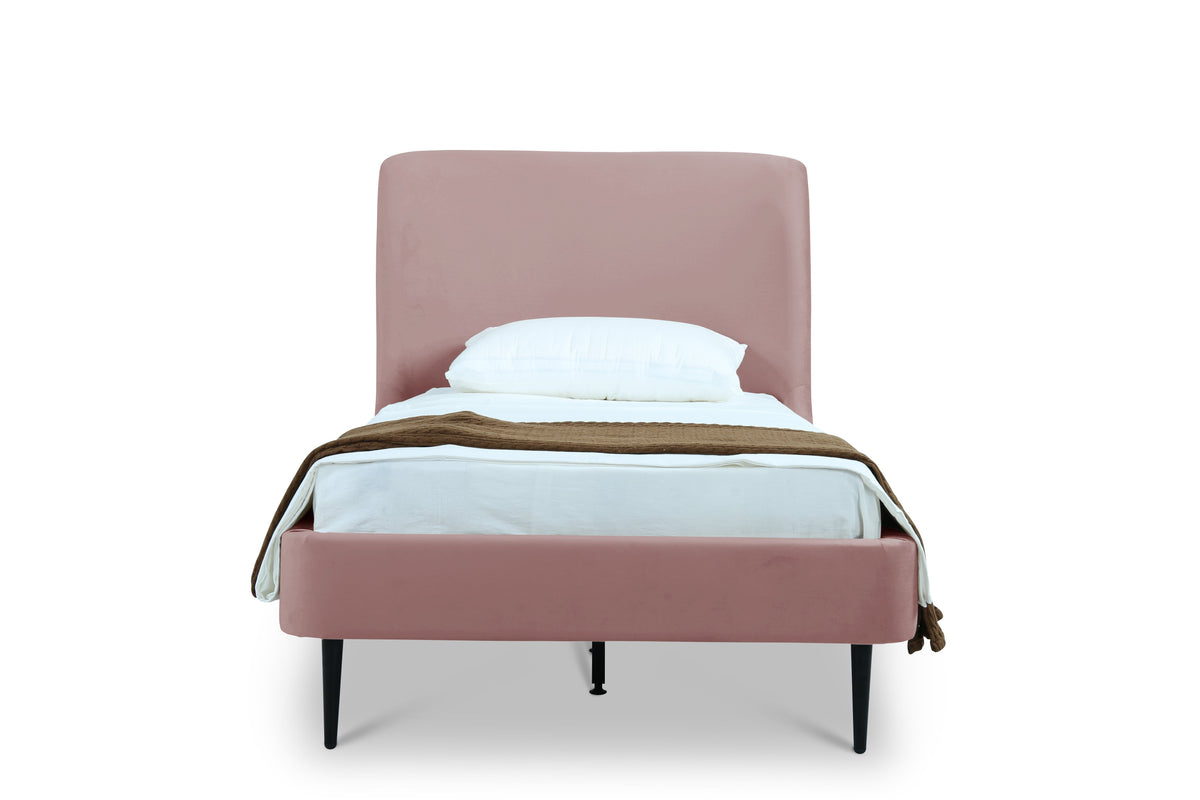 Heather Upholstered Velvet Twin Bed