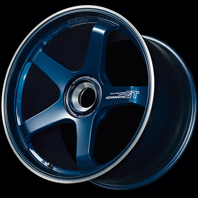 Advan GT for Porsche 21x12.5 / +44 Offset / CL-CL / Racing Titanium Blue & Ring YAQ1P44IDP