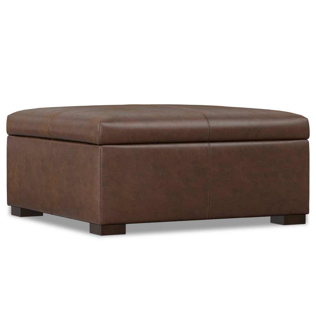 Gabbie 36 Inch Wide Square Coffee Table Storage Ottoman