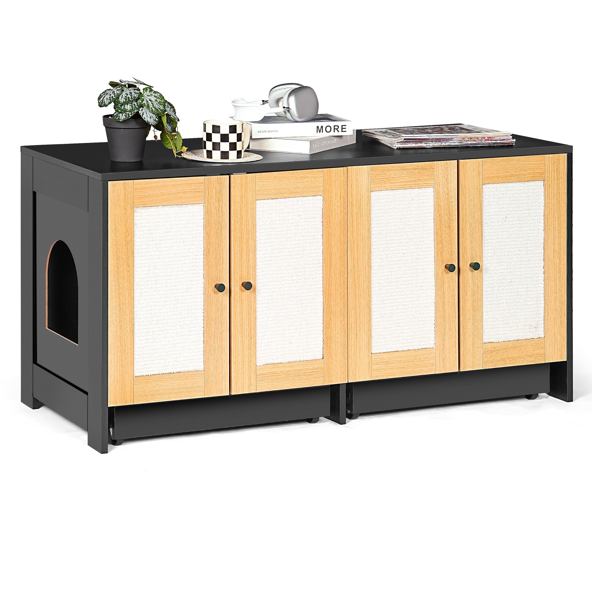 Double Litter Box Enclosure for Two Cats