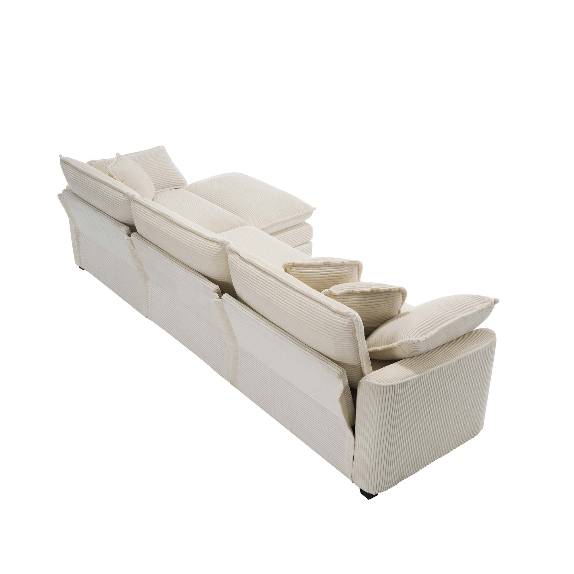 Modular Deep Seat 3-Seat Sofa Couch with Ottoman