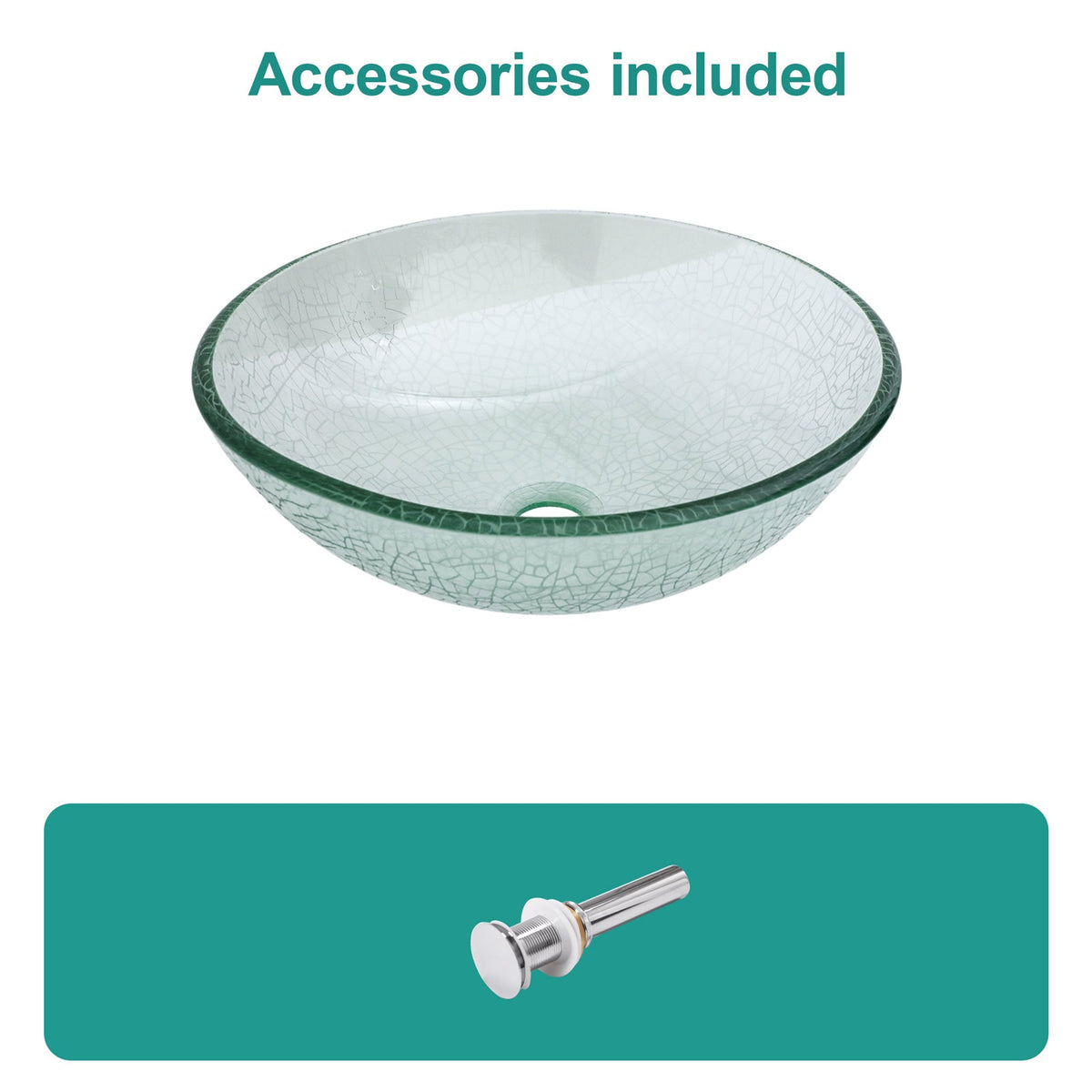 Bathroom Artistic Tempered Crackle-Glass Vessel Sink