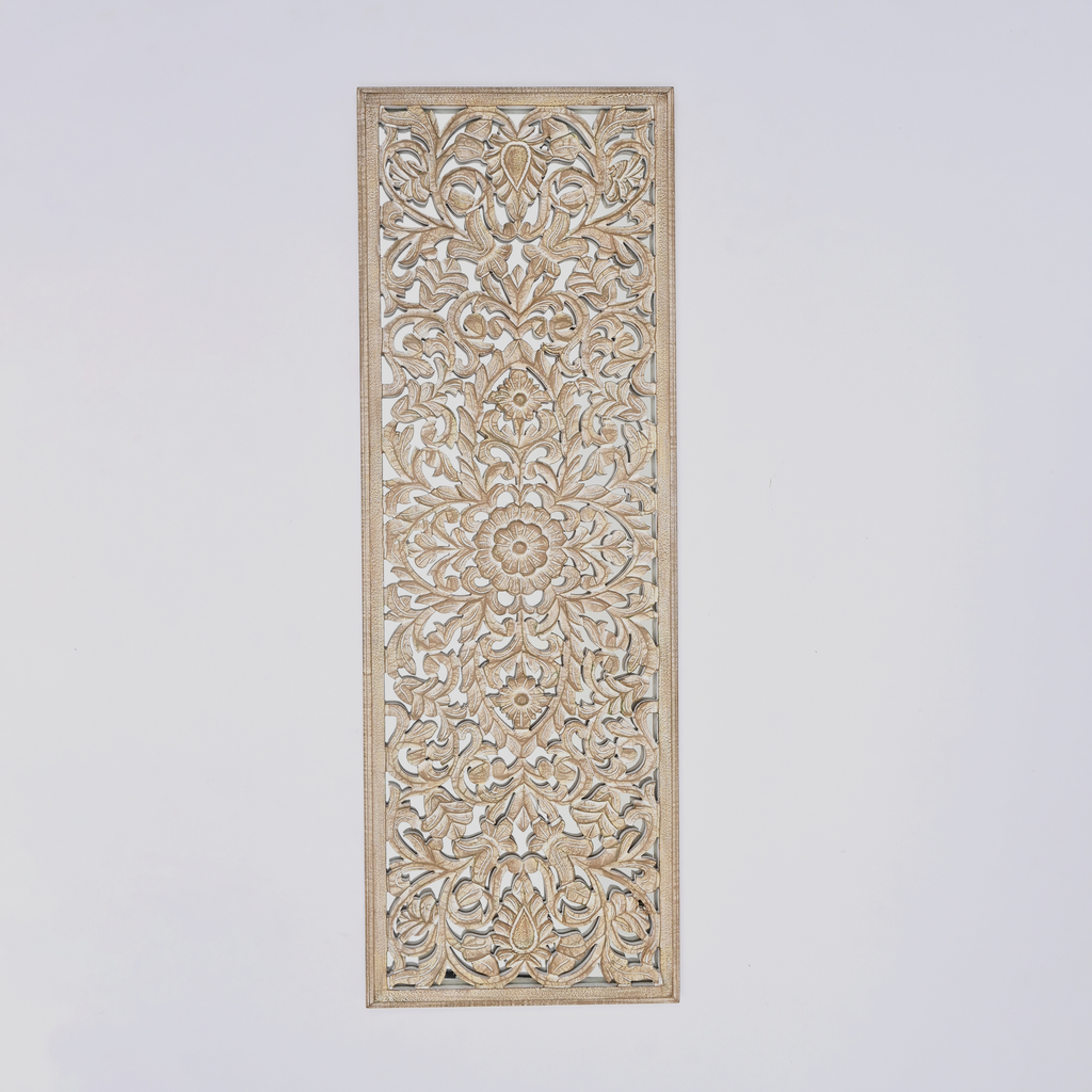 Wooden Floral Hand Carved Mandala Wall Decor Accent