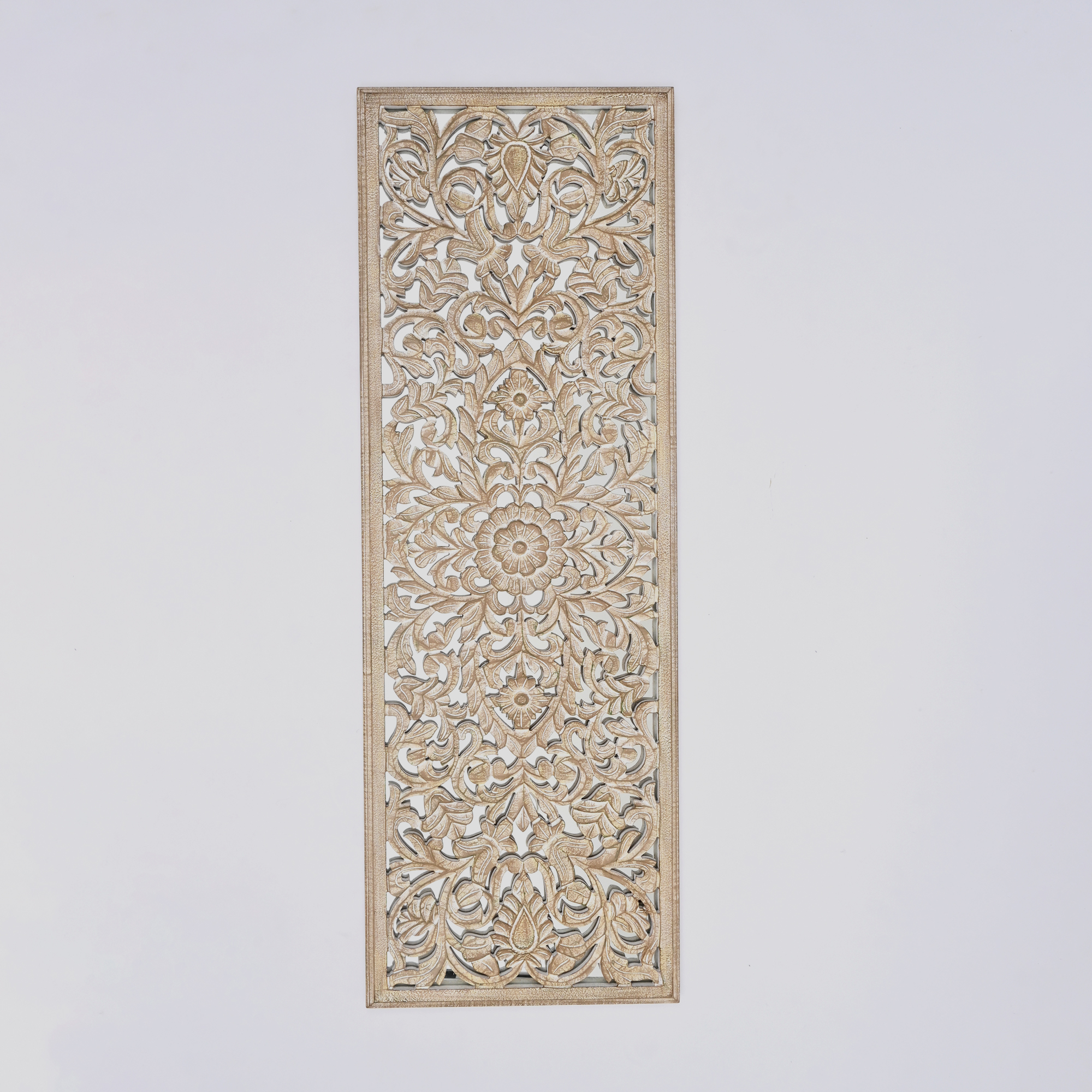 Wooden Floral Hand Carved Mandala Wall Decor Accent