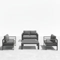 4-Piece Modern Aluminum Patio Conversation Set