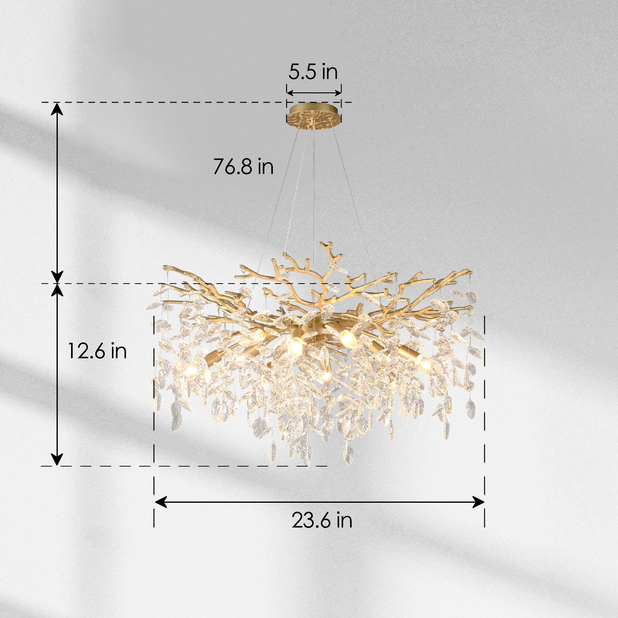8-Light Chandelier Crystal Ceiling Lamp
