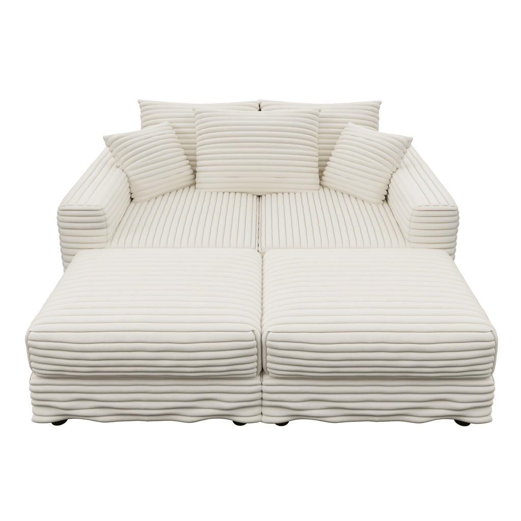 82.7" Plush Corduroy 3-Seat Sofa