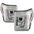 Spyder Ford F250/350/450 11-16 V2 High-Power LED Headlights-White Light Bar-Chrome PRO-YD-FS11V2PL-C 5087881