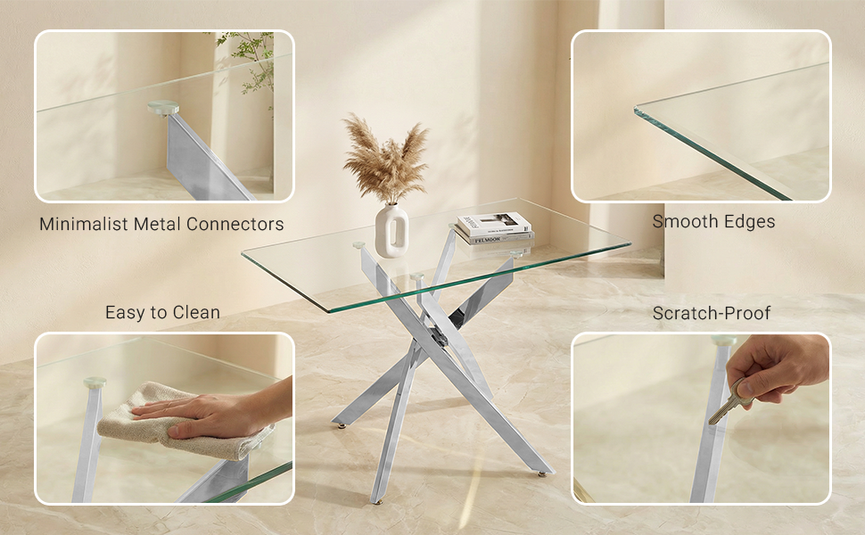 Modern Rectangular Glass Table