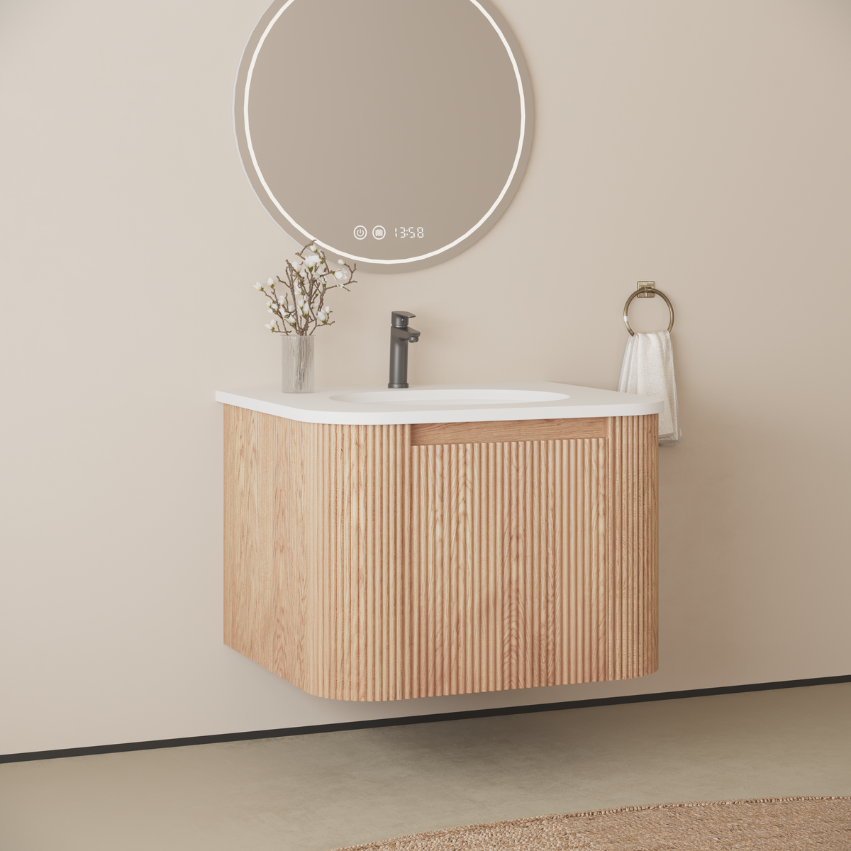 Arcora 24 Inch Wall Mounted Bathroom Vanity with Sink