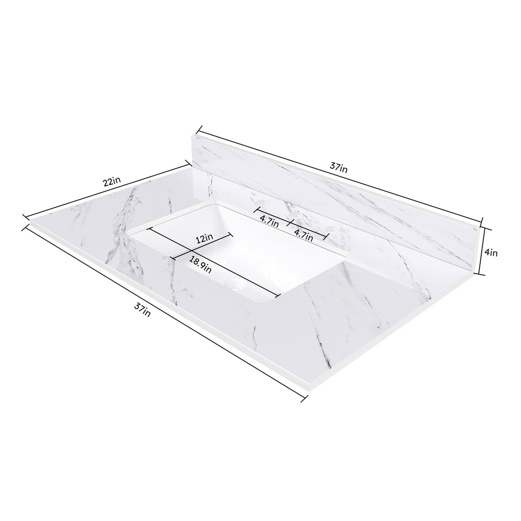 37 Inch Marble Vanity Top