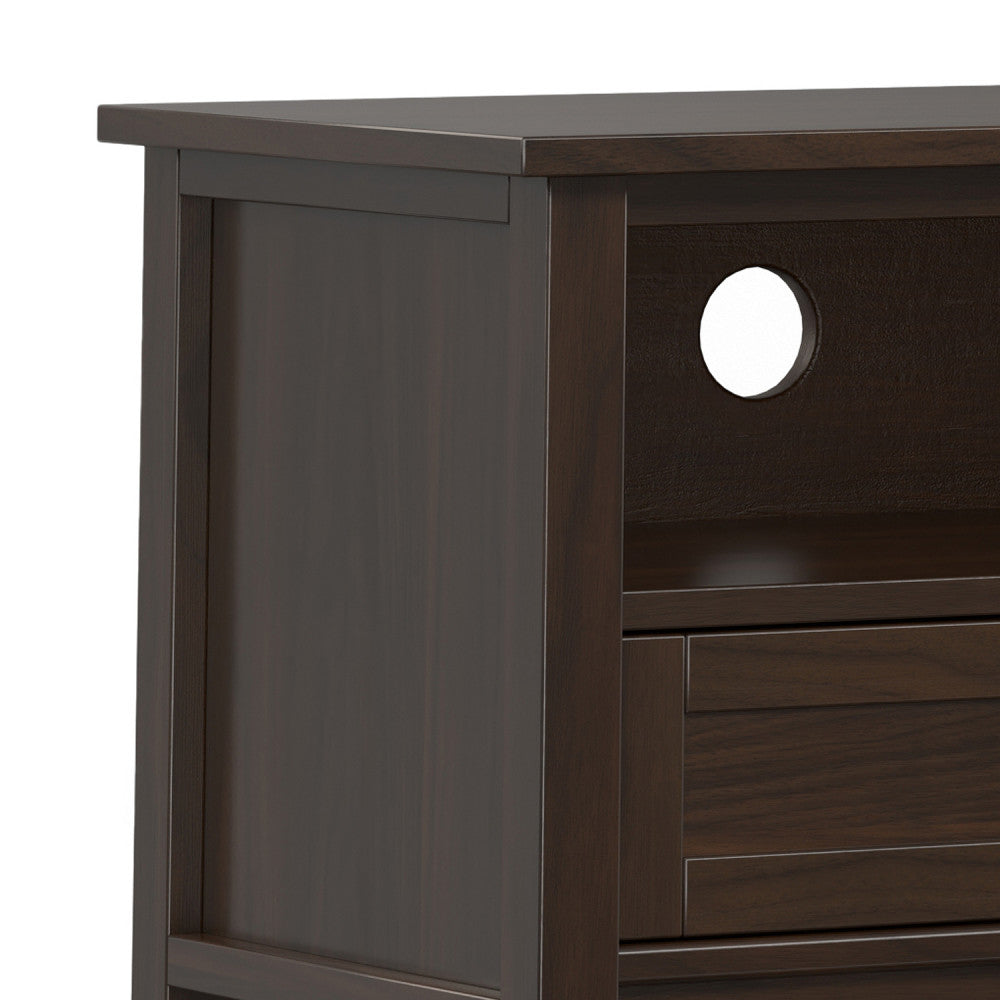 Warm Shaker 72 Inch Wide Solid Wood Low TV Stand in Tobacco