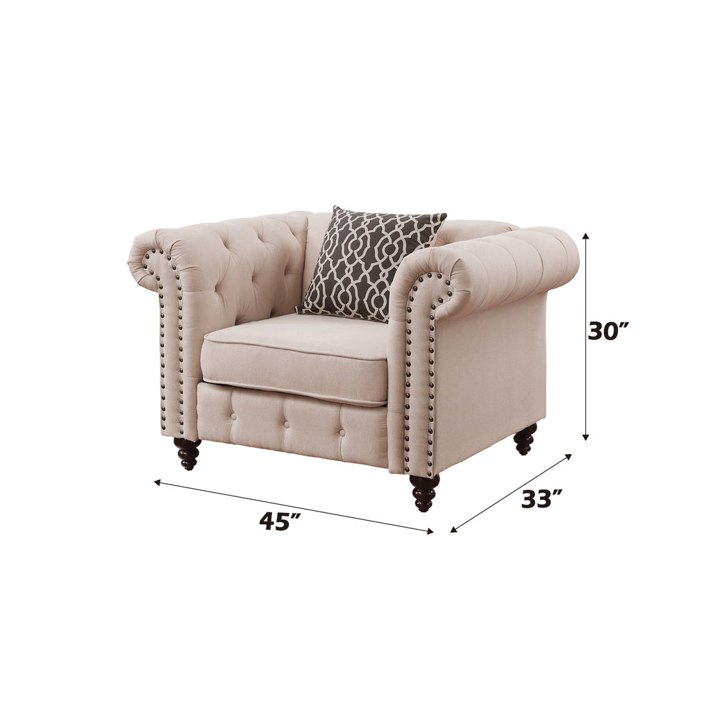 Aurelia Beige Linen Chair