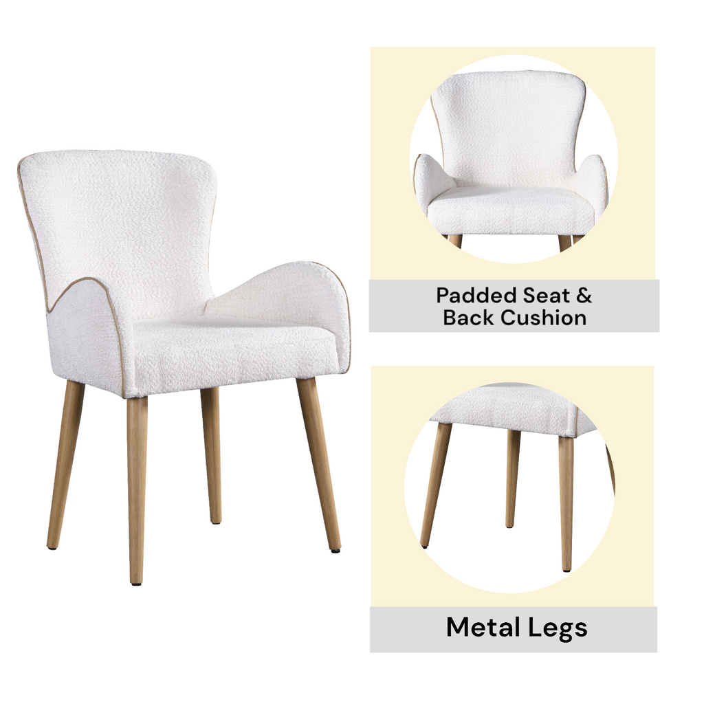 Qwin Beige Boucle Side Chair