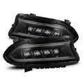AlphaRex 15-23 Dodge Charger NOVA LED Proj Headlights Alpha-Blk w/Actv Light & Seq.Sig / SB DRL 880500 *Discontinued
