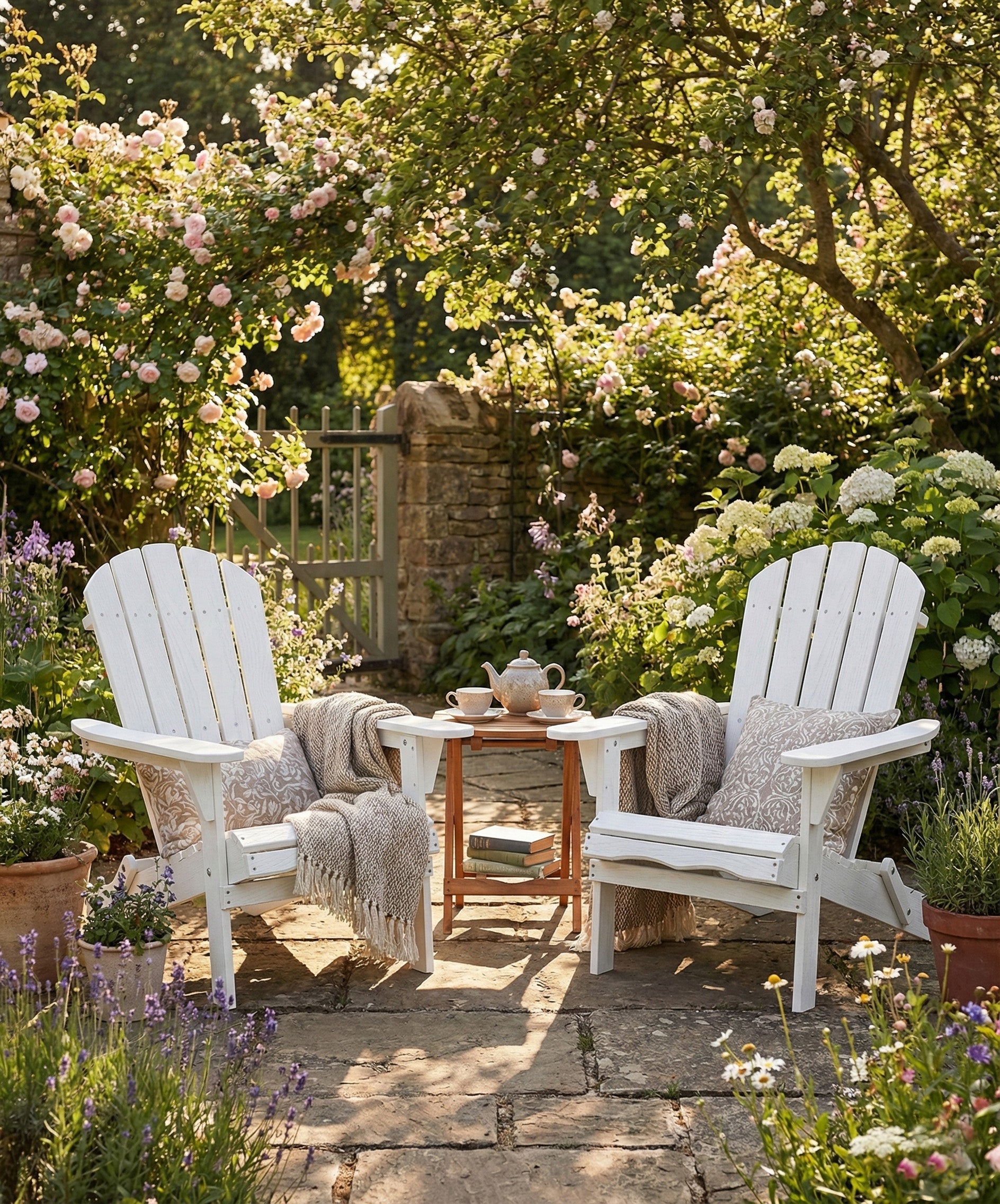 Wood Lounge Patio Chair for Garden Outdoor