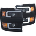 Anzo Projector Headlights With Plank Style Design Black w/Amber 15-17 Chevr