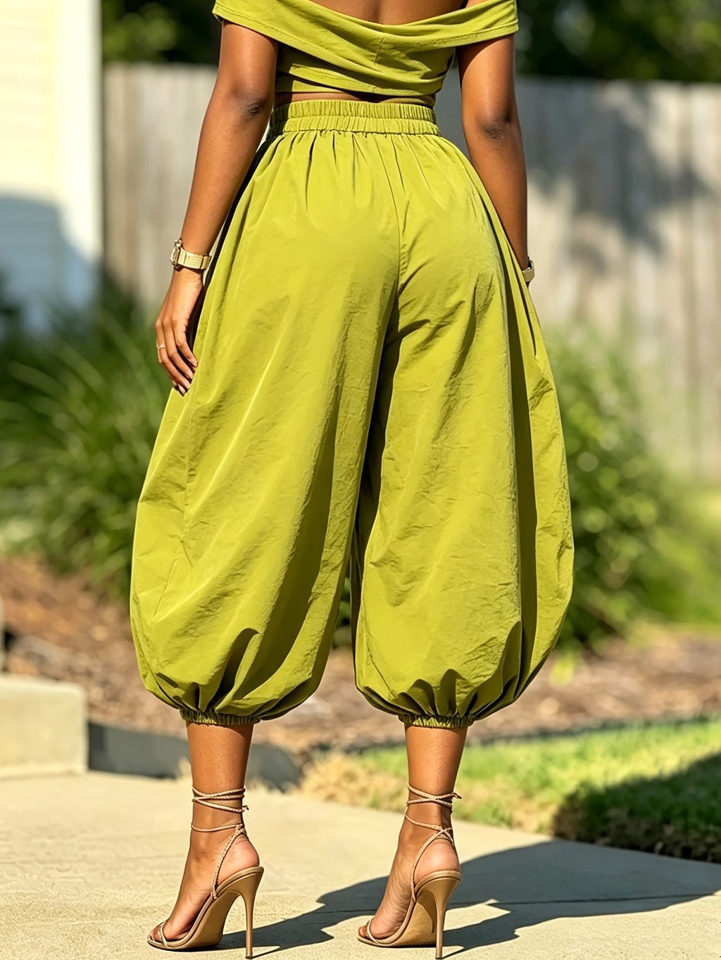 Women's Summer Loose Casual Solid Color Lightweight Breathable Jogger Lantern Pants Wide-Leg Pants Harem Pants With Lightweight Fabric