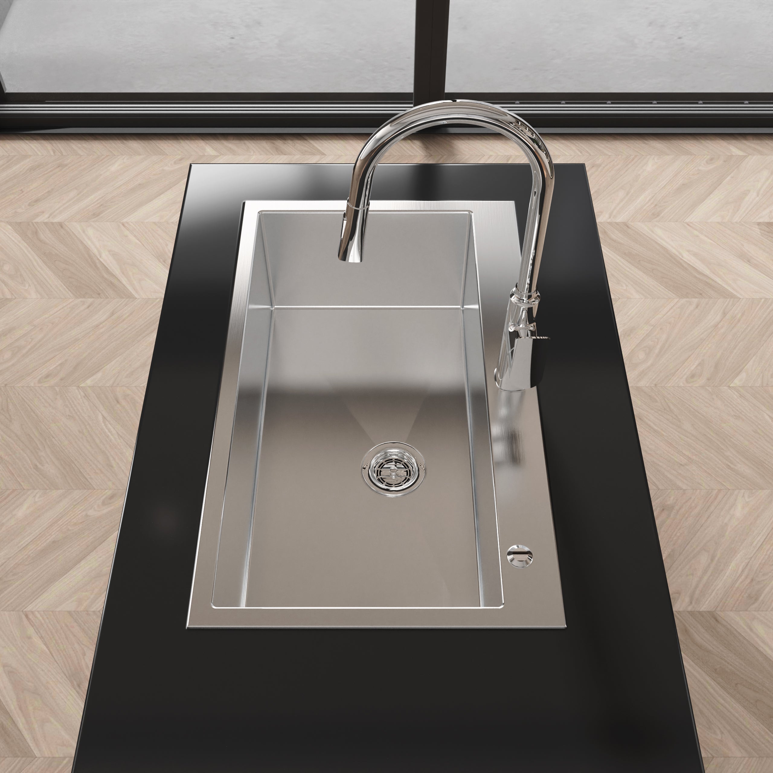 Stainless Steel Kitchen Sink - 32"x19" Single Bowl
