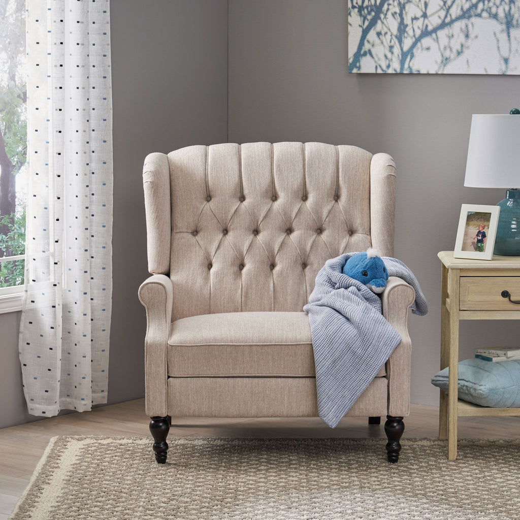 Push Back Recliner Chair with Rivet Decoration