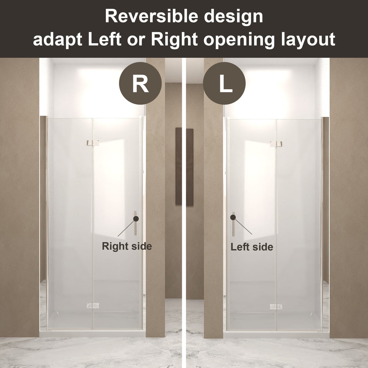 37-36" x 72" Bifold Shower Door