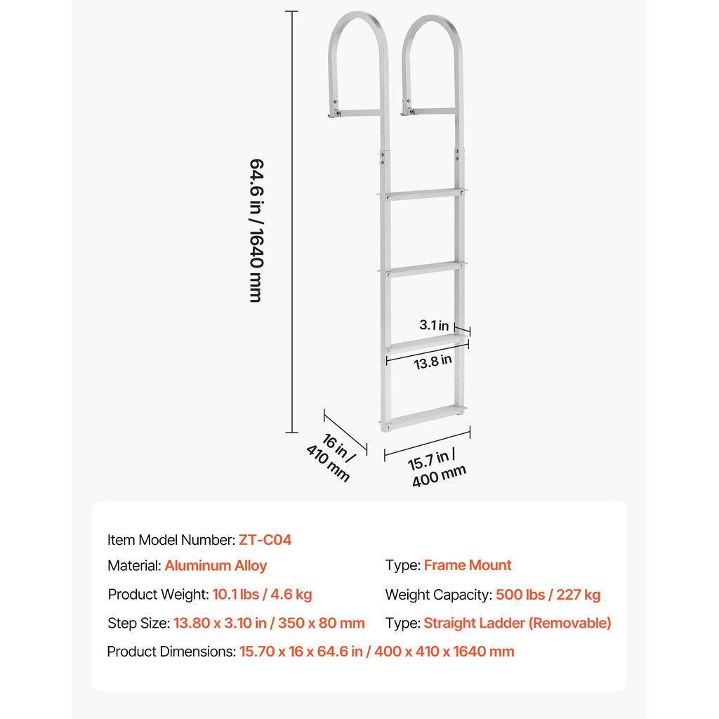 Removable Dock Ladder - 4 Steps