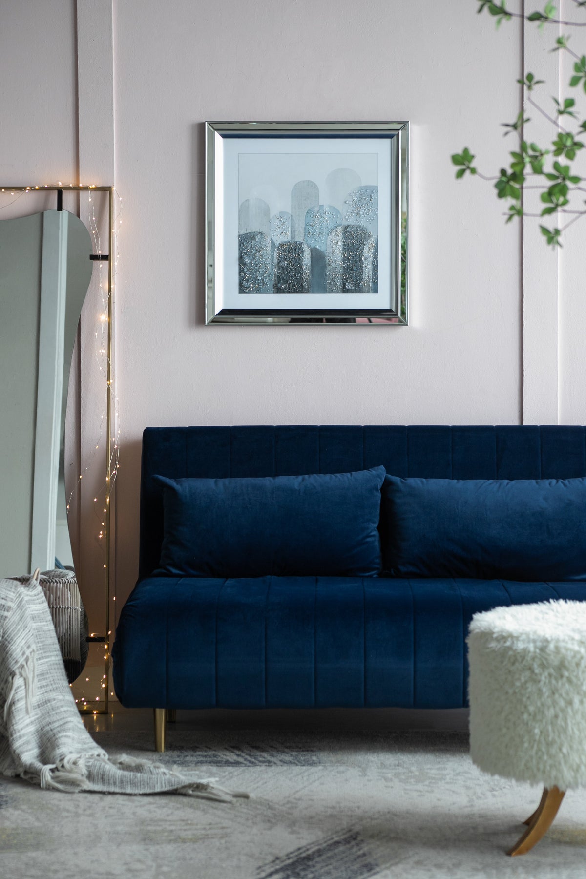 S/2 23.6x23.6" Kaiden Crystal Mirror Framed Wall Art