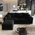 Plush Corduroy 3-Seat Sofa, Modern Comfy Upholstered Couch