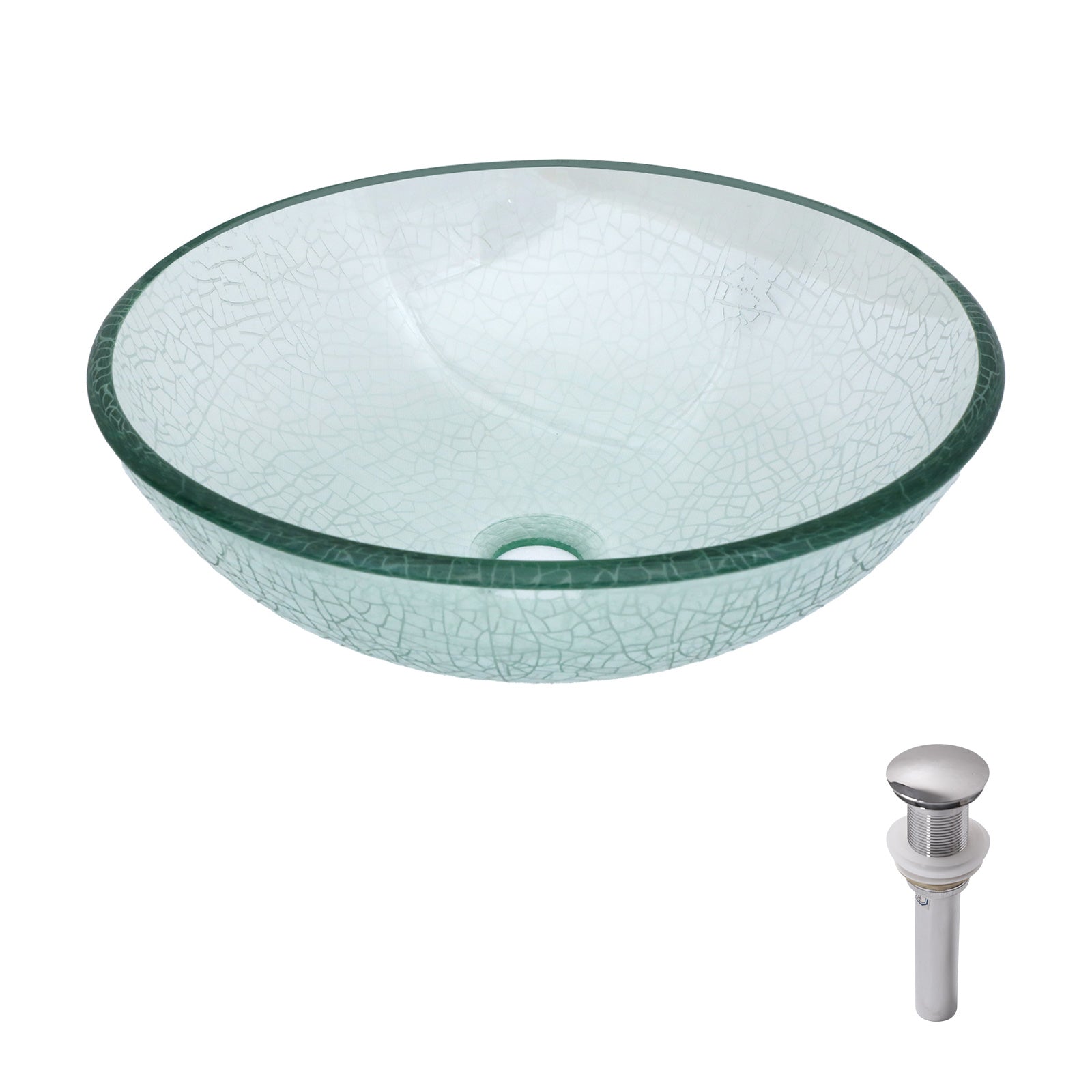 Bathroom Artistic Tempered Crackle-Glass Vessel Sink