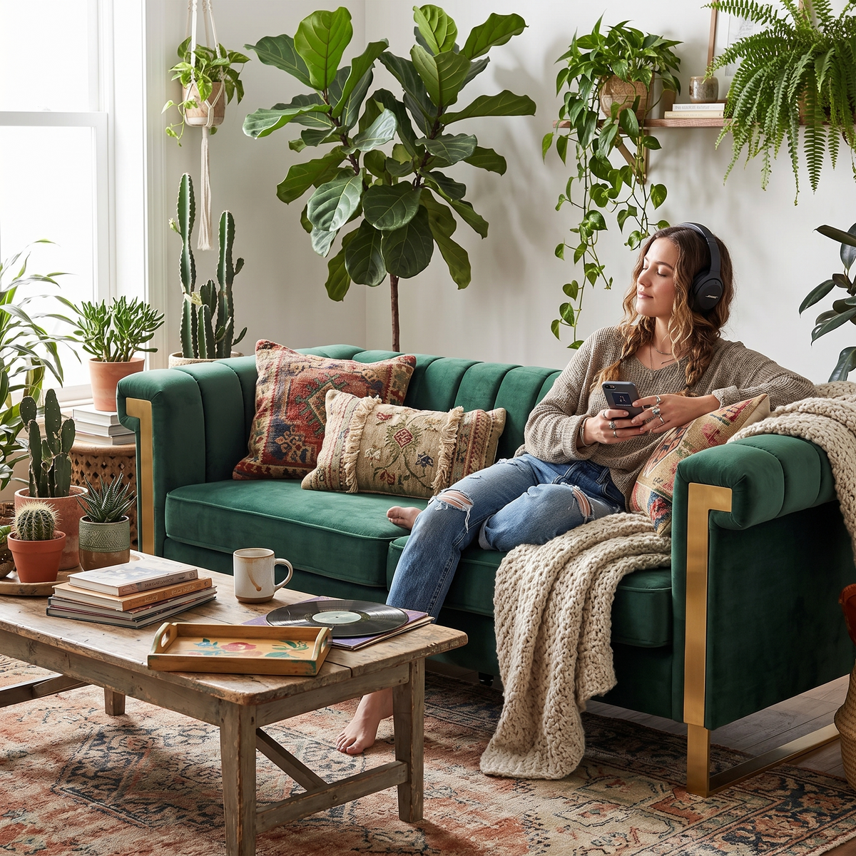 FX-P81B-RG Velvet Sofa