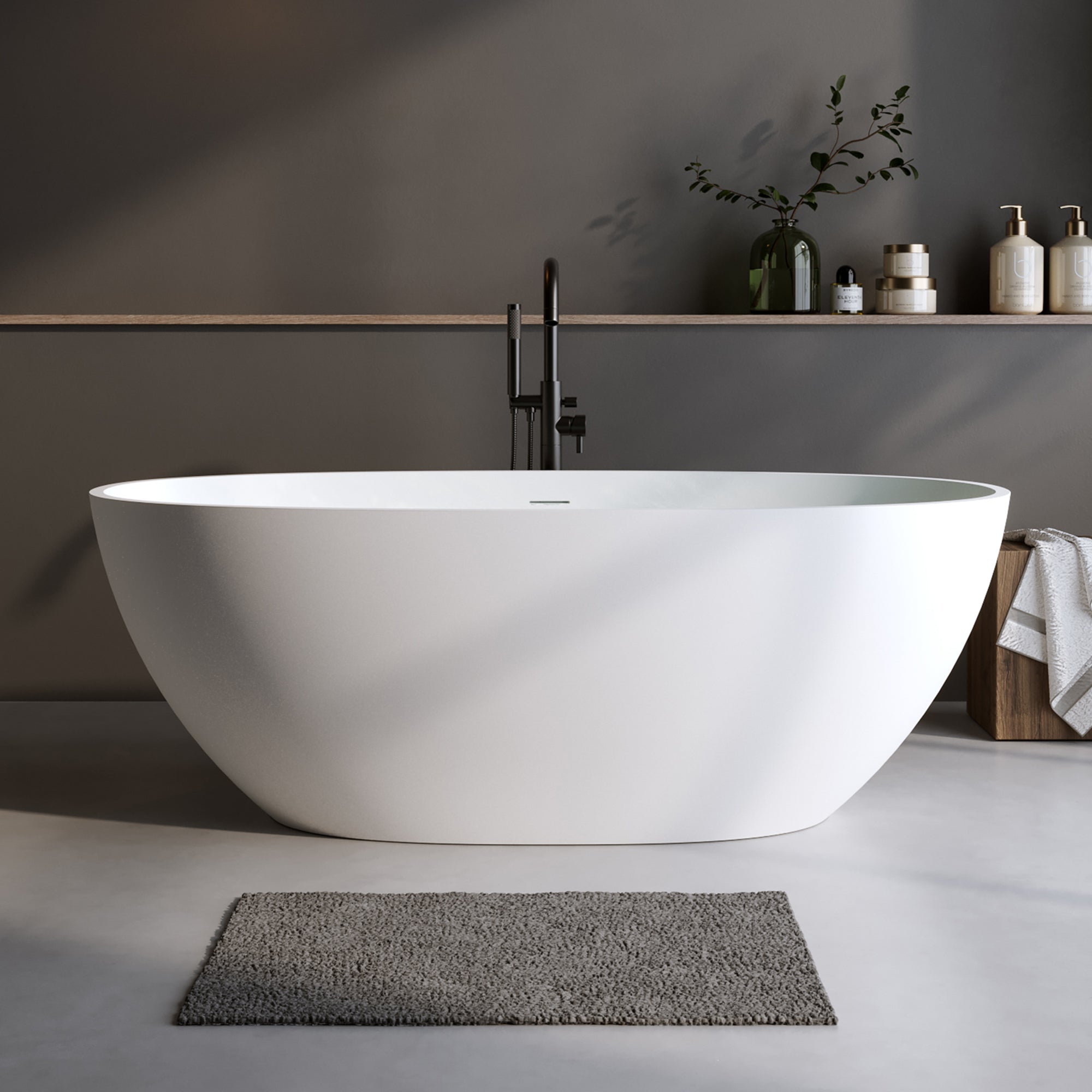 66.9″ Solid Surface Matte Soaking Tub