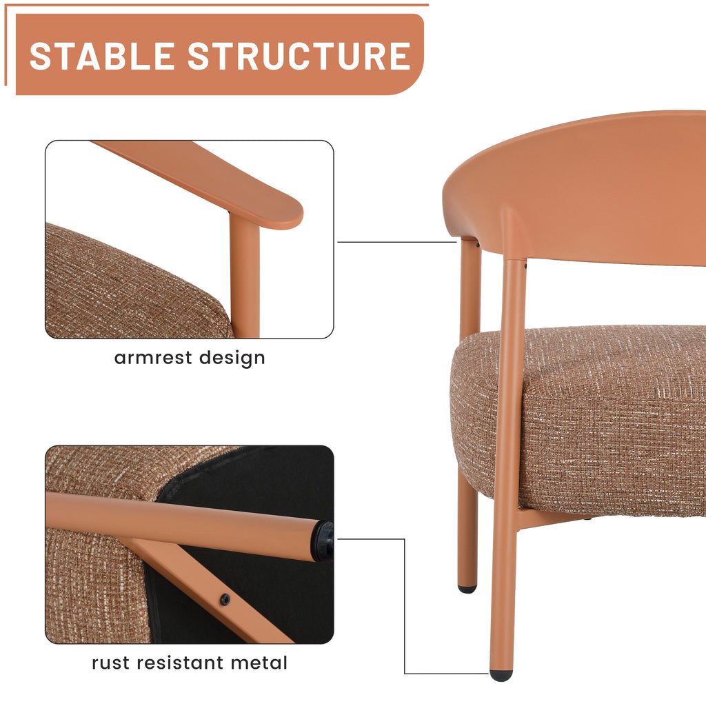 Summer Modern 2-Piece Accent Chair Set with Coffee Table – Apricot