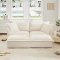 Chenille Slipcovered 2 Seater Sofa with 2 Ottomans
