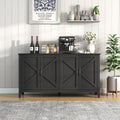 Cabinet with 4 Doors and Open Shelves