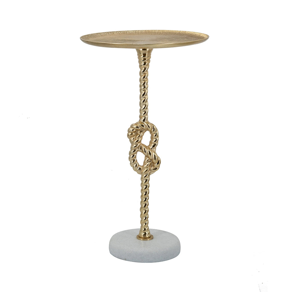 Elegant Round Side Table With Marble Base