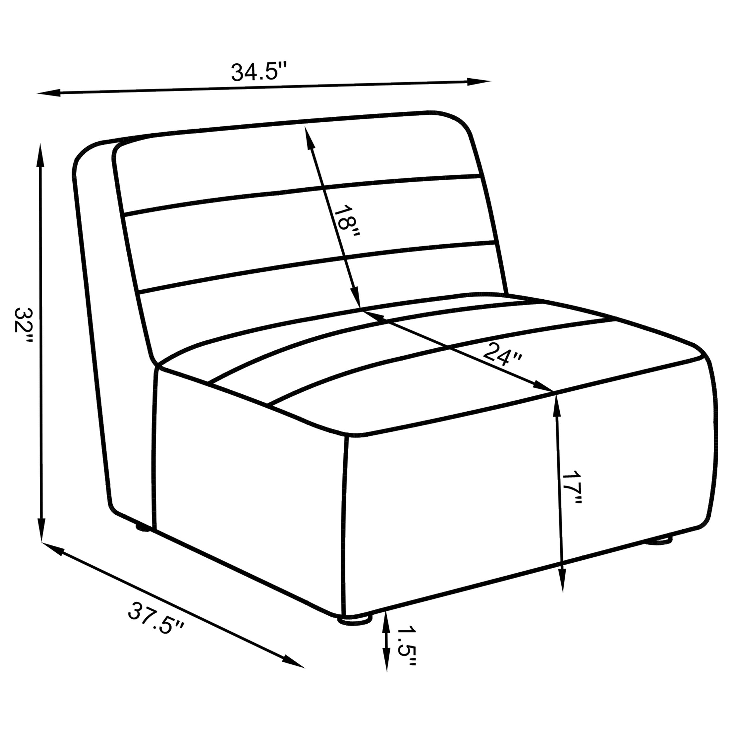 Ortega Dark Armless Chair