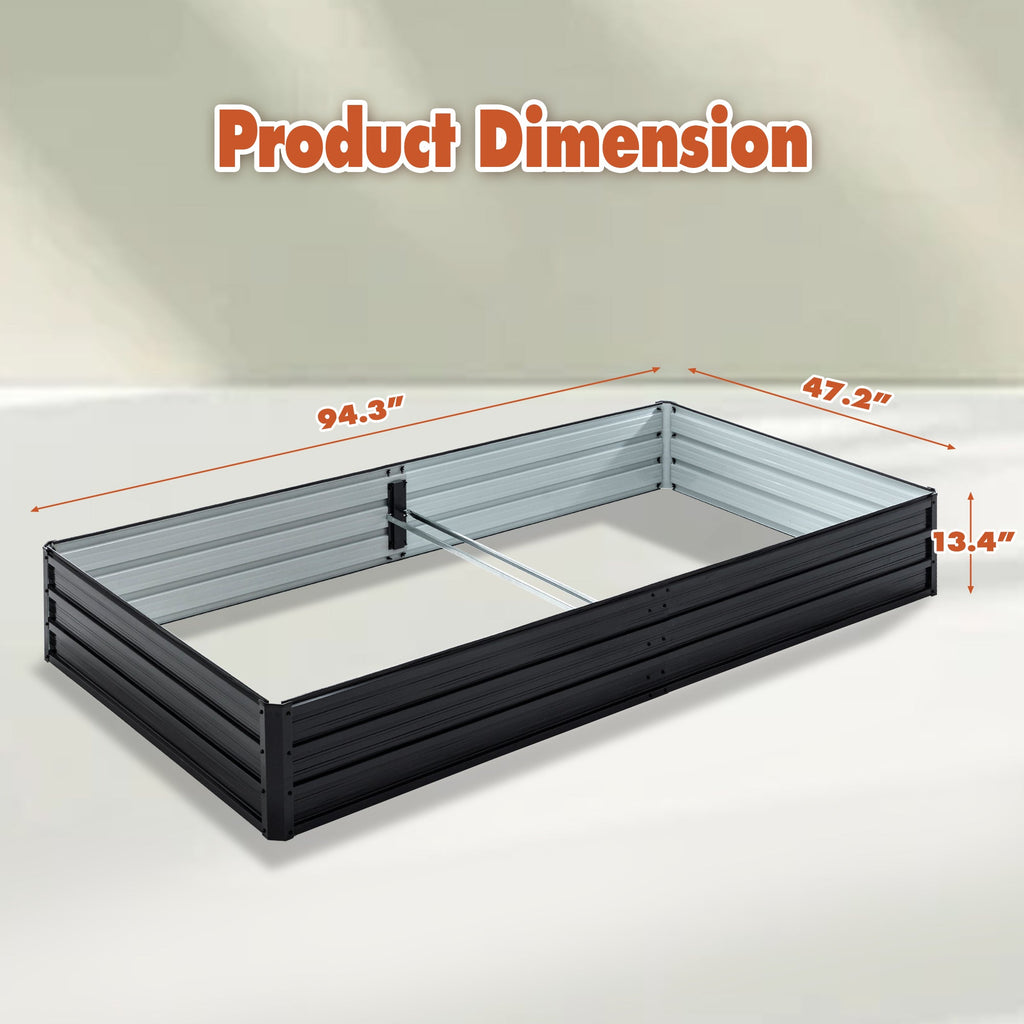 Galvanized Raised Garden Beds Outdoor - 8x4x1 ft Planter Box