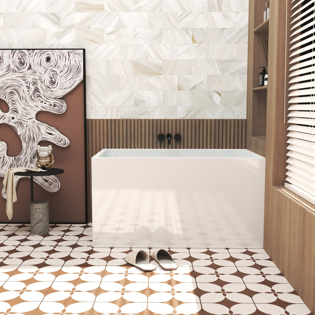 47" Acrylic Freestanding Bathtub with Seat