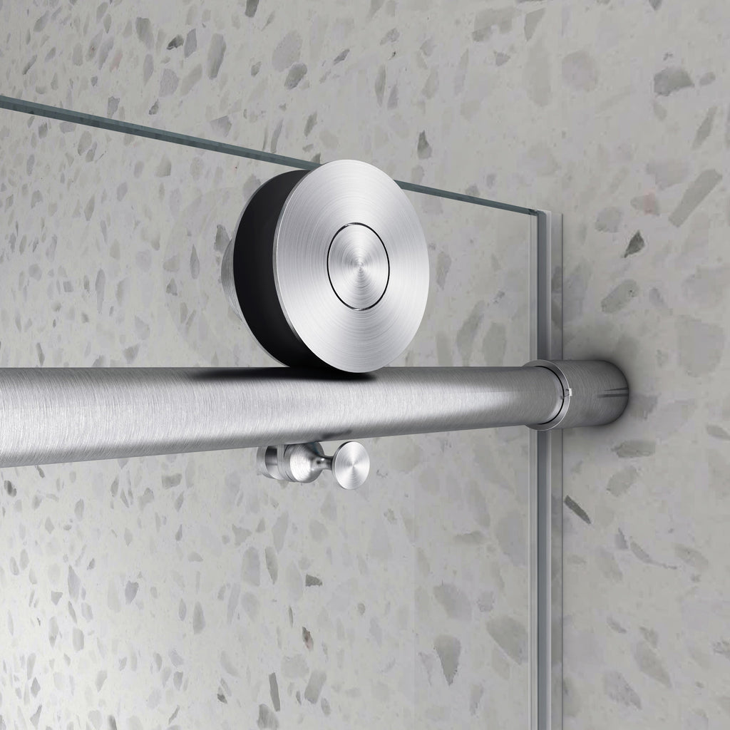 Brushed Nickel Frameless Shower Door