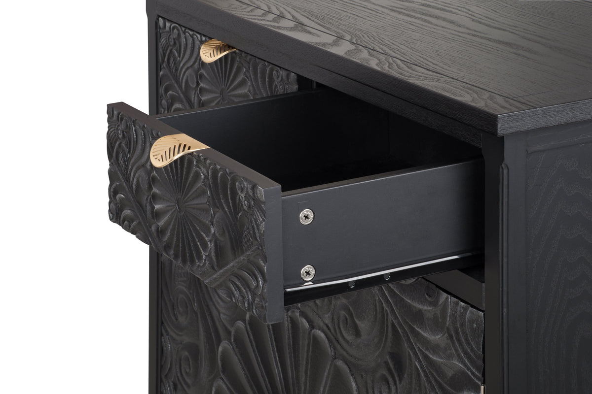 Hand-Carved Accent Cabinet